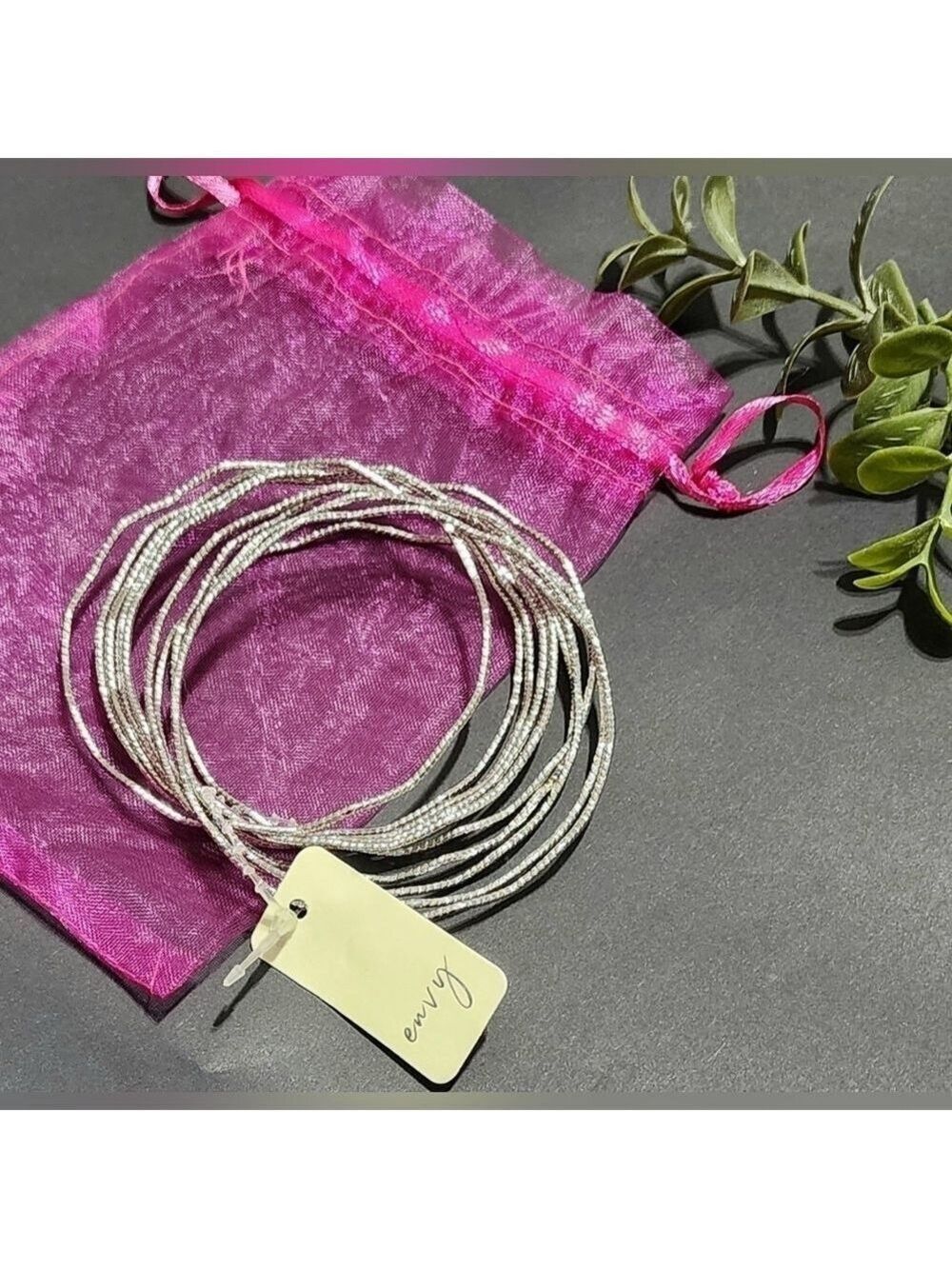 Envy Silver Bangle Bracelets - New With Tags